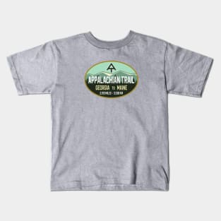 Appalachian Trail - Georgia to Maine - Oval Retro Mountains Kids T-Shirt